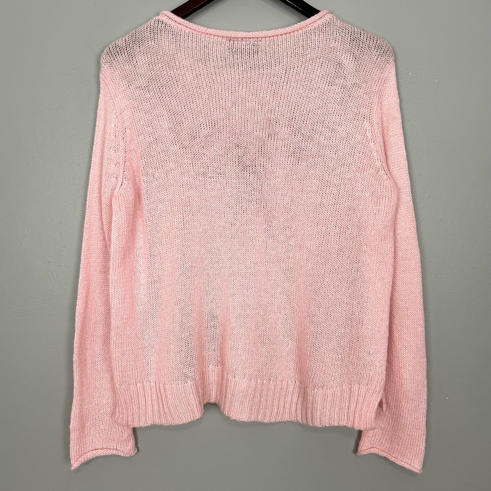 Wooden Ships Candy Cane Crew Lightweight Sweater
Women’s Size XS Oversized Pink - Picture 6 of 8